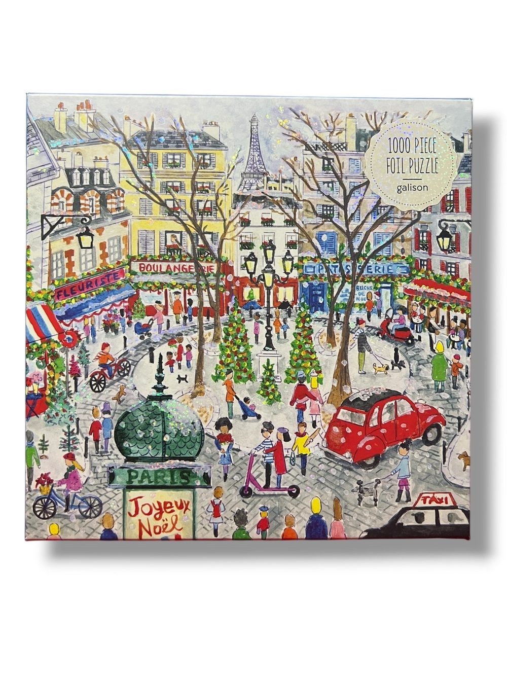 Galison Christmas in Paris 1000-Piece Foil Puzzle Michael Storrings
